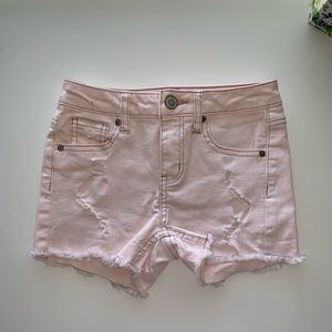 Girls size 7 pink jean shorts